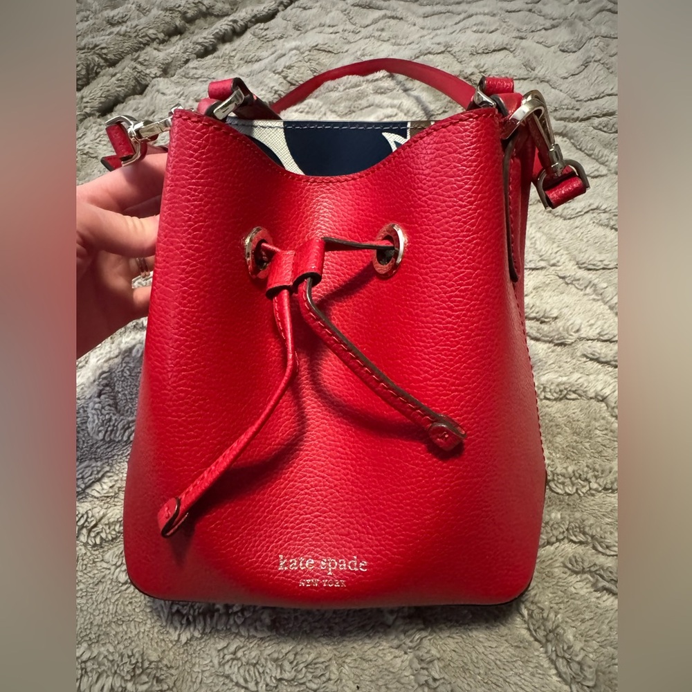 Kate Spade small red bucket bag